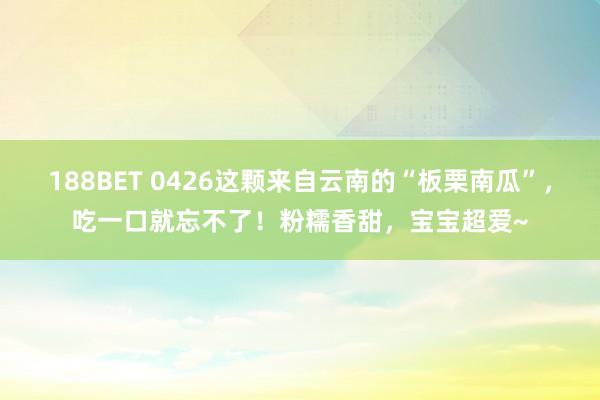 188BET 0426这颗来自云南的“板栗南瓜”，吃一口就忘不了！粉糯香甜，宝宝超爱~