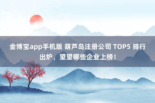 金博宝app手机版 葫芦岛注册公司 TOP5 排行出炉，望望哪些企业上榜！