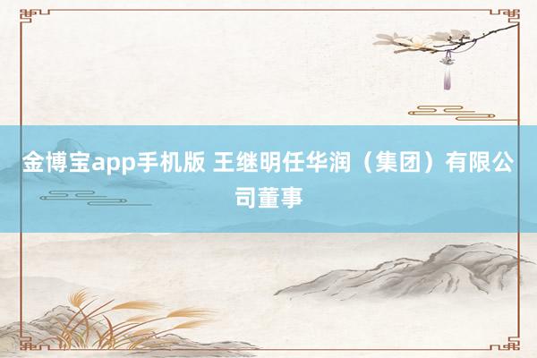 金博宝app手机版 王继明任华润（集团）有限公司董事