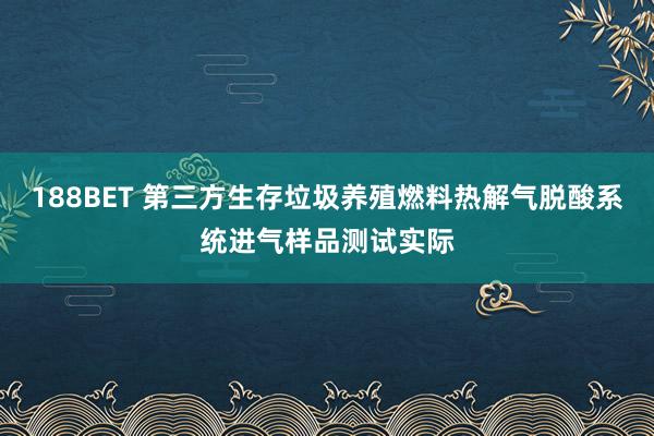188BET 第三方生存垃圾养殖燃料热解气脱酸系统进气样品测试实际